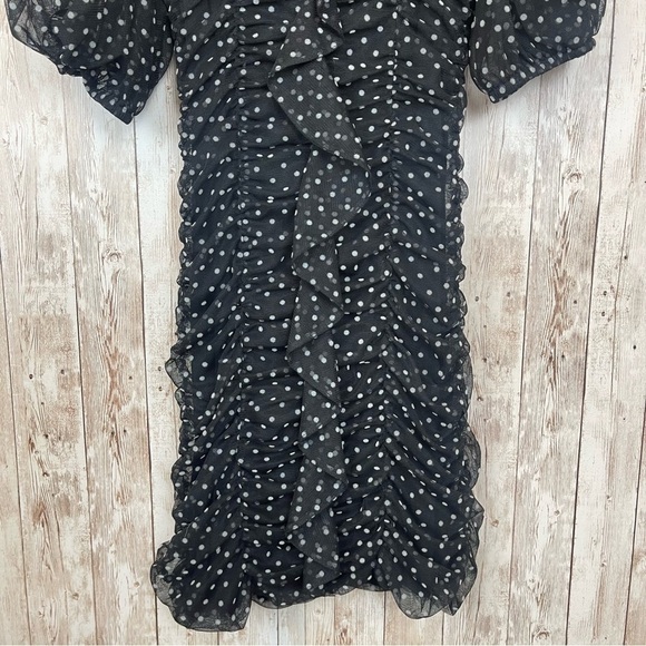 Zara Polka Dot Tulle Puff Sleeve Dress Size‎ Small Women - Picture 8 of 12